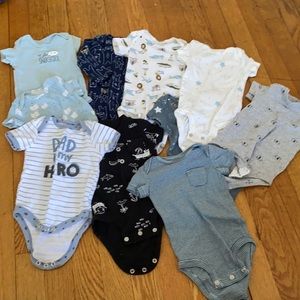 set of 10 assorted carters onesies 3m